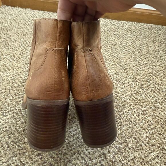 Franco Sarto Bushwick Women's 8.5M Bootie Brown Leather Cowgirl Ankle Boots - Picture 7 of 15